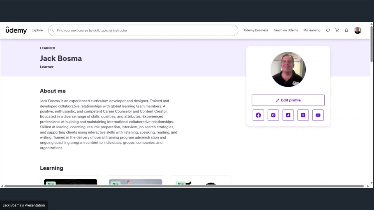 Jack Bosma: Udemy Instructor/Trainer