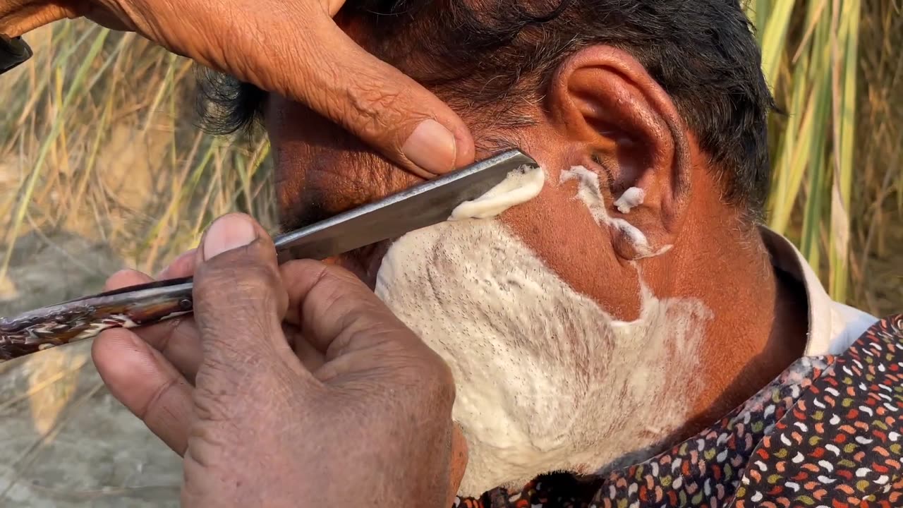 Asmr iron razor shave 🪒