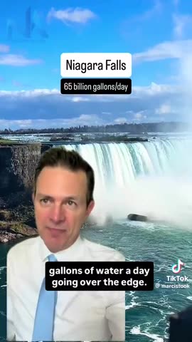 Texas Flood Waters explained with Niagara Falls Illustration.