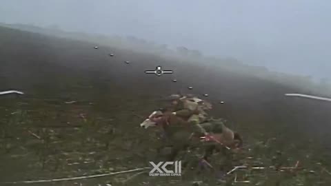 Russian Soldiers On Horseback Come Under Fire from Ukrainian Drones