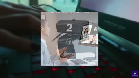 Lenovo Essential Full HD 1080P Webcam, Dual Microphone, No Driver 1.8m USB 2.0,
