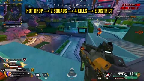 Wattson Carries CAR + Longbow + Peacekeeper | 4 Kills in E District!