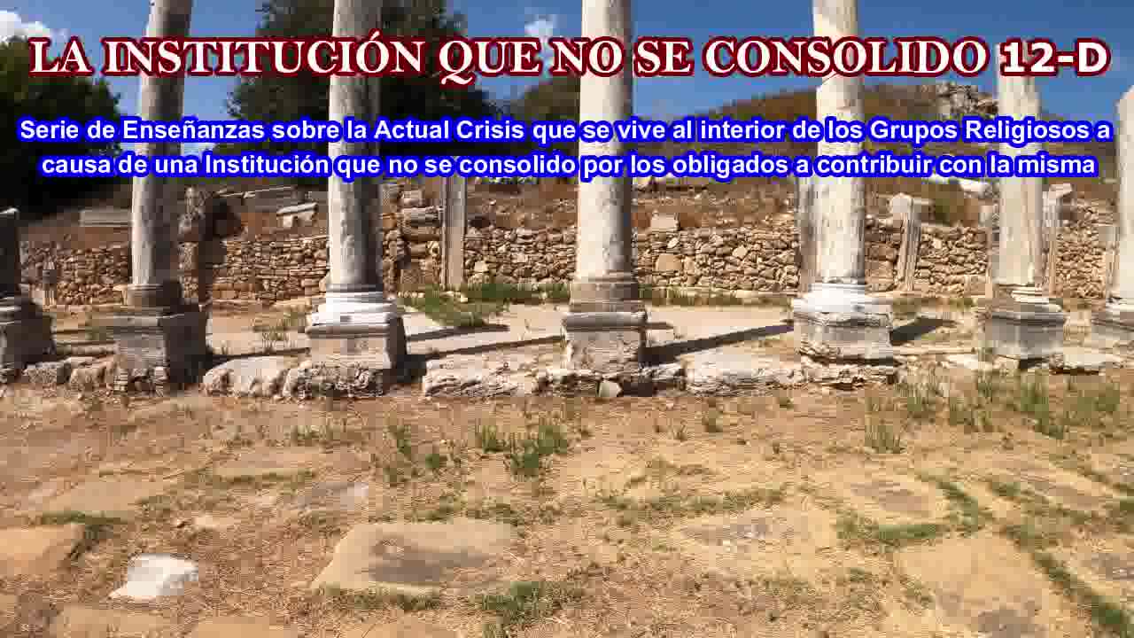 LA INSTITUCIÓN QUE NO SE CONSOLIDO 12-D