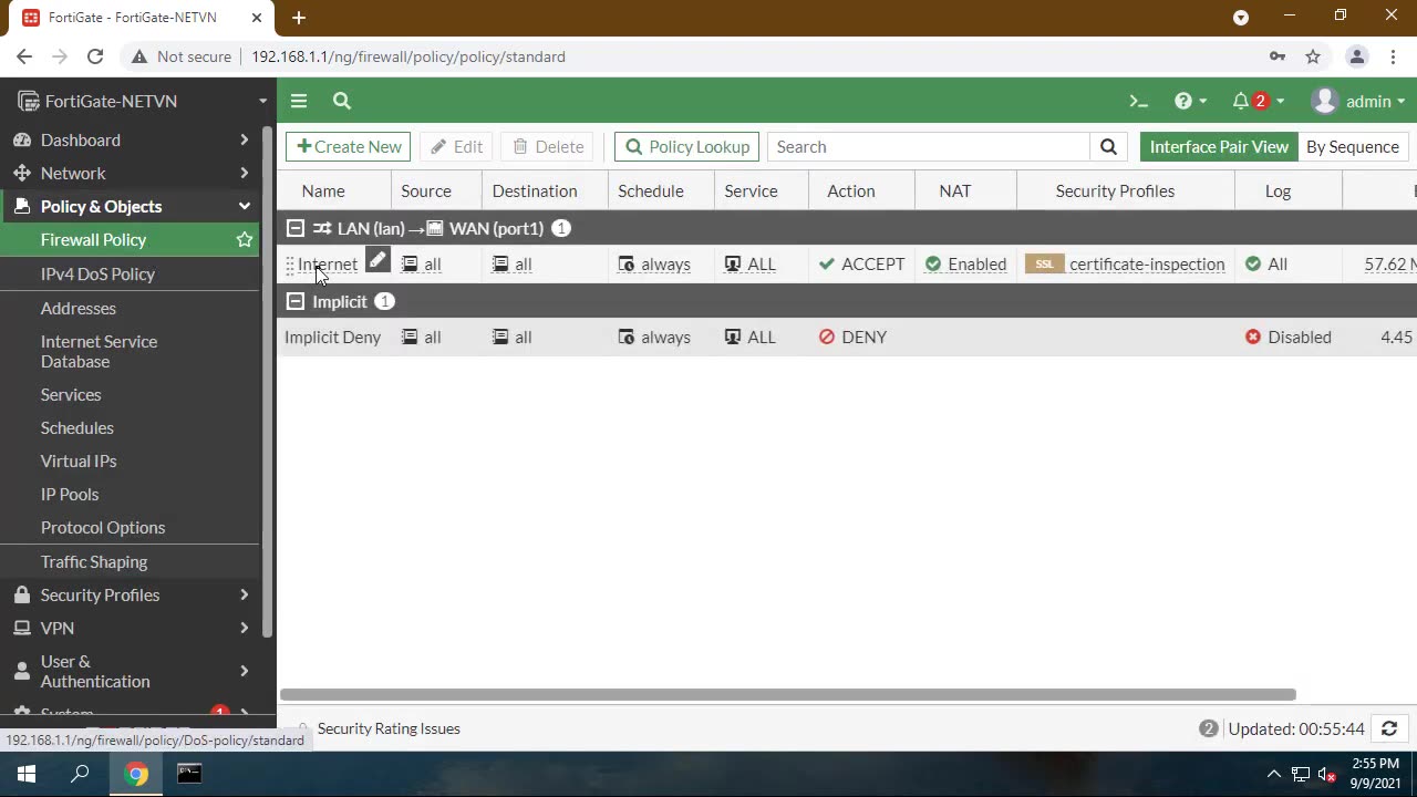 How to block a website on Fortigate Firewall