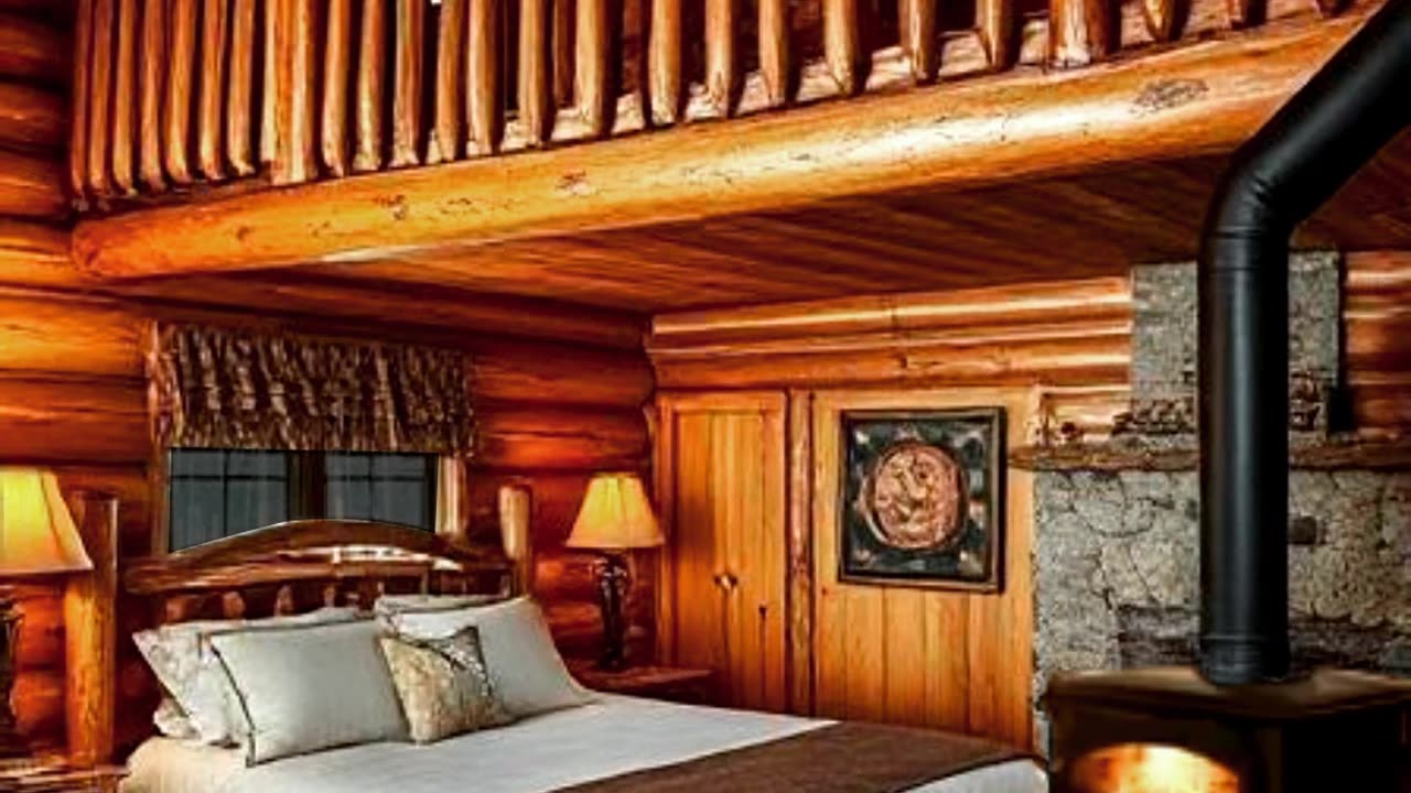 Sleep in cozy rain cabin | Rain ambience with fire crackling fireplace sounds and relaxing rain |