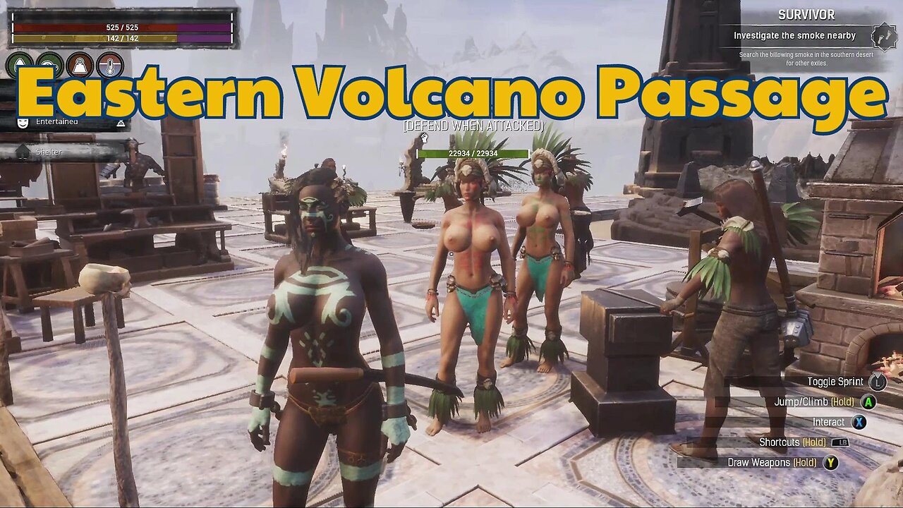 Conan Exiles Beginners guide eastern volcano passage busty Boobs Breast expansion huge tits