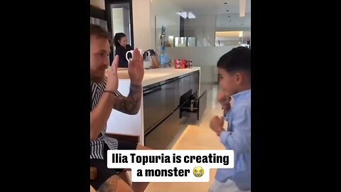 It’s over… Ilia Topuria’s son is already throwing flying knees into Superman punches 😂💥