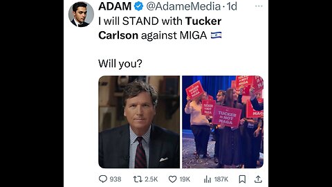 Tucker Carlson on Netanyahu. May God protect Tucker. 🙏🏻🙏🏻🙏🏻