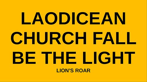 Laodicean Church, Walking in the Light of God, Call on the name of the Lord, A light in the Darkness