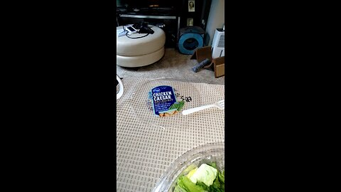 Eating Kroger Chicken Caesar Salad Kit For One, Dbn, MI, 5/27/25