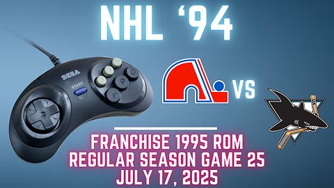 NHL '94 Franchise League (1995) - Nordiques (MykKendogi) at Sharks (Len) {Genesis} Game 25