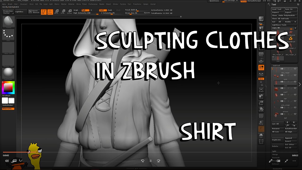 Sculpting Clothes in Zbrush - SHIRT