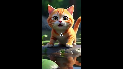 an orange cat playing with a red fish
