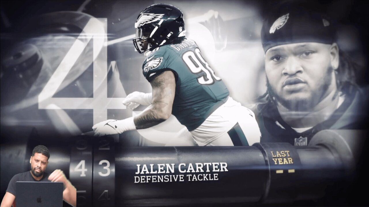 CHANNELADRIANTV Reacts | 43: Jalen Carter (DT, Eagles) | Top 100 Players of 2025