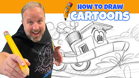 How to Draw a Cartoon Tugboat with a Fun Face