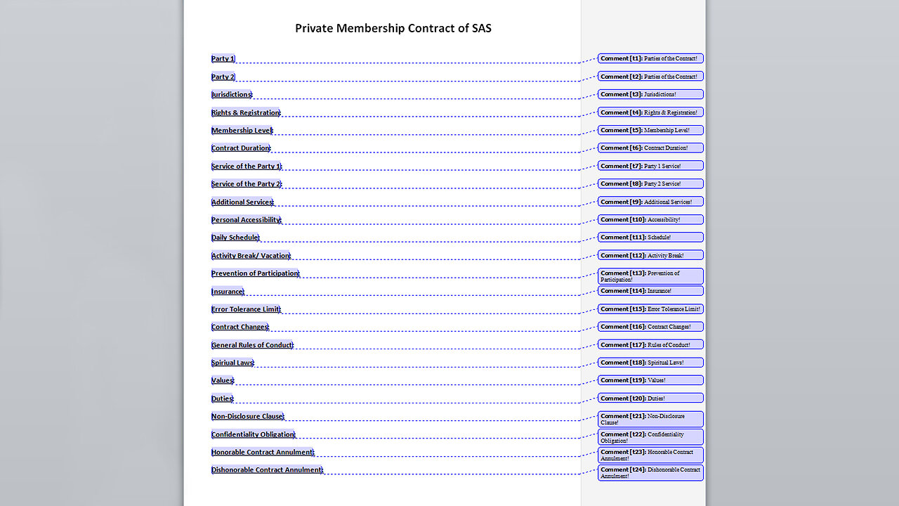 Spiritual Anarchist Society (The Private Membership Contract)