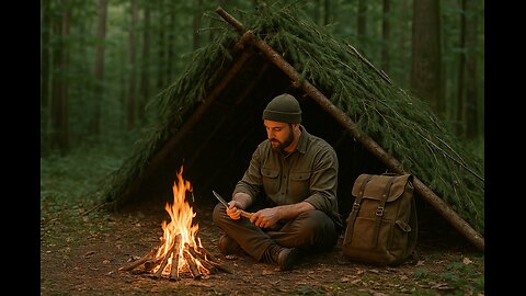 Solo Bushcrafting in Deep Forest 🌲 Full Video 📸
