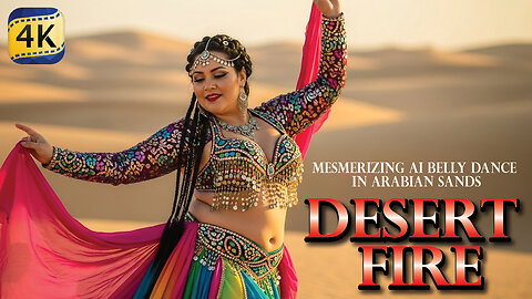 🔥 Desert Fire | Mesmerizing AI Belly Dance in Arabian Sands | Qatar Desert Belly Dance #bellydance