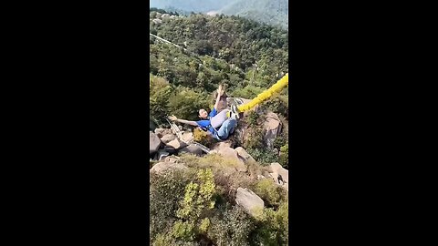 Bungee 🥱Jumping With Rope In Beautiful Place Adventures #bungeejumping #shorts #vlog