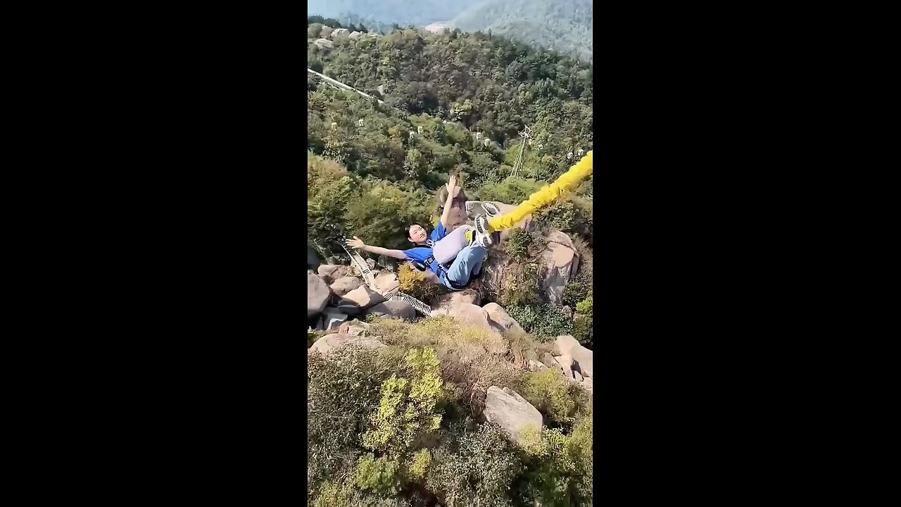 Bungee 🥱Jumping With Rope In Beautiful Place Adventures #bungeejumping #shorts #vlog