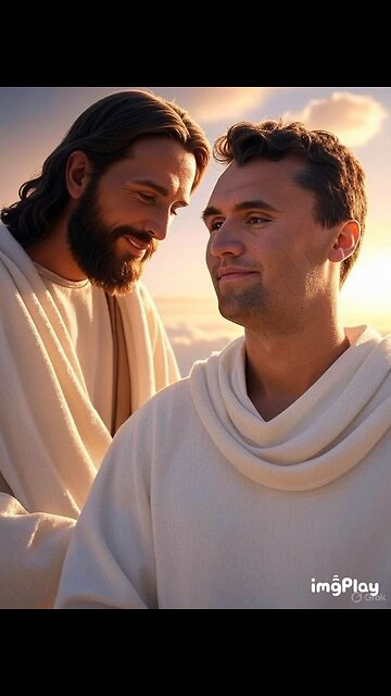 A Picture Of Charlie Kirk With Jesus In Heaven (Charlie Kirk Tribute)