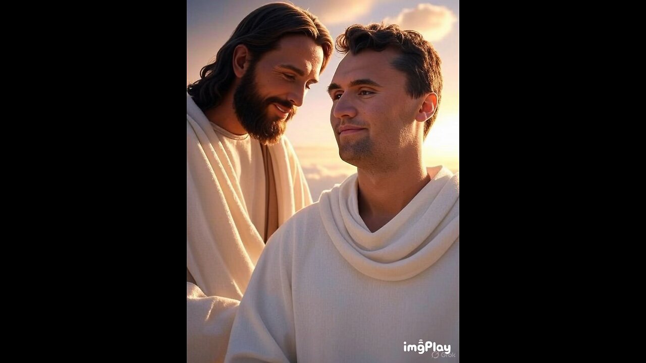A Picture Of Charlie Kirk With Jesus In Heaven (Charlie Kirk Tribute)
