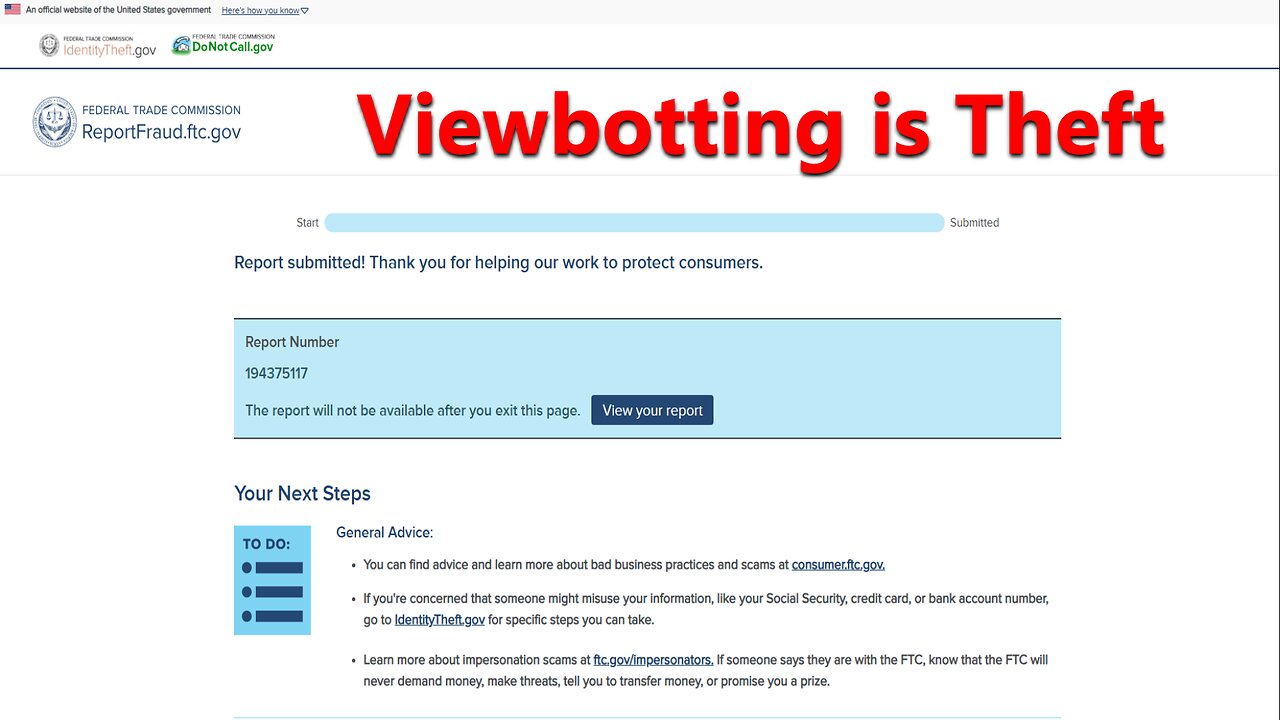 Viewbotting is Theft | I Will Report You