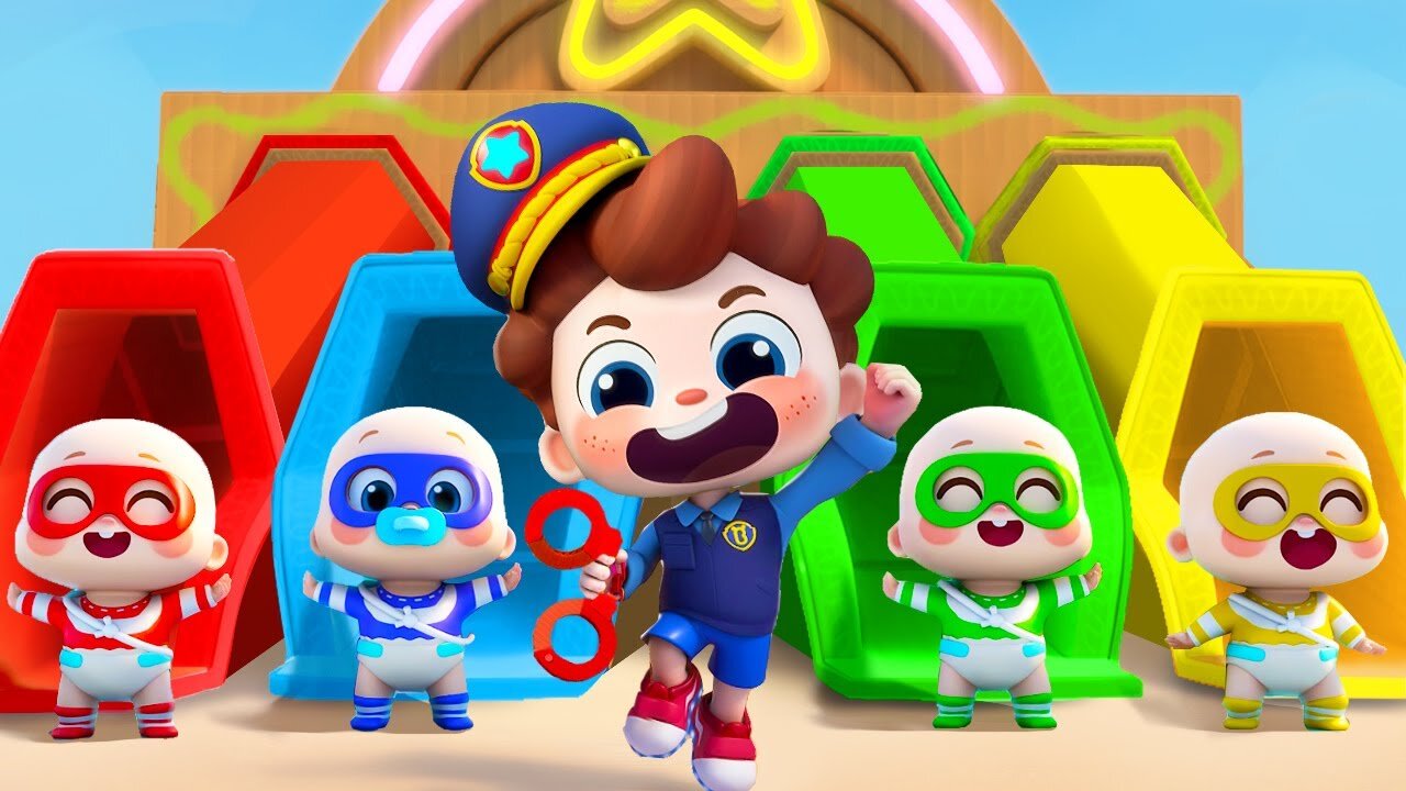 Neo Opens His Own Police (Cardboard Version) | Learn Colors | Nursery Rhymes & Kids Songs | BabyBus