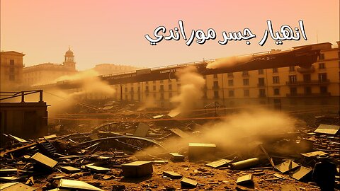 انهيار جسر موراندي: لحظة سقوط صادمة! #إيطاليا #موراندي #كارثة
