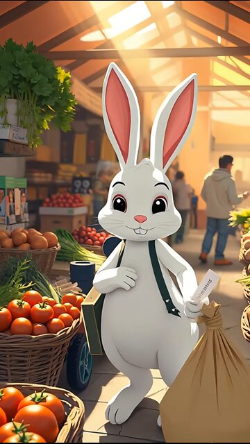 Rabbit riding cycle and meet his girlfriend and take lunch together