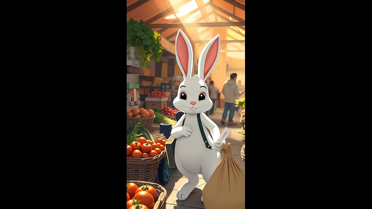 Rabbit riding cycle and meet his girlfriend and take lunch together