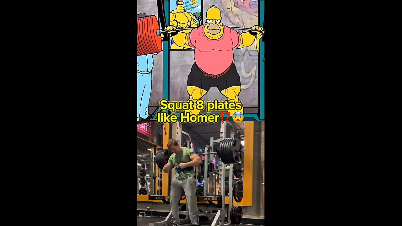 😳SQUAT 8 PLATES LIKE HOMER⁉️
