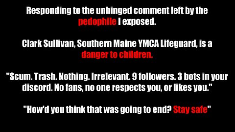 Responding to the UNHINGED Black Pedophile who is stalking me (Cutie Clanket)
