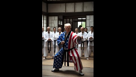 Donald Trump as a kung fu master.