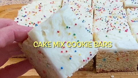 Cake Mix Cookie Bars use Cake Mix & Cookie Mix and are Party Perfect!
