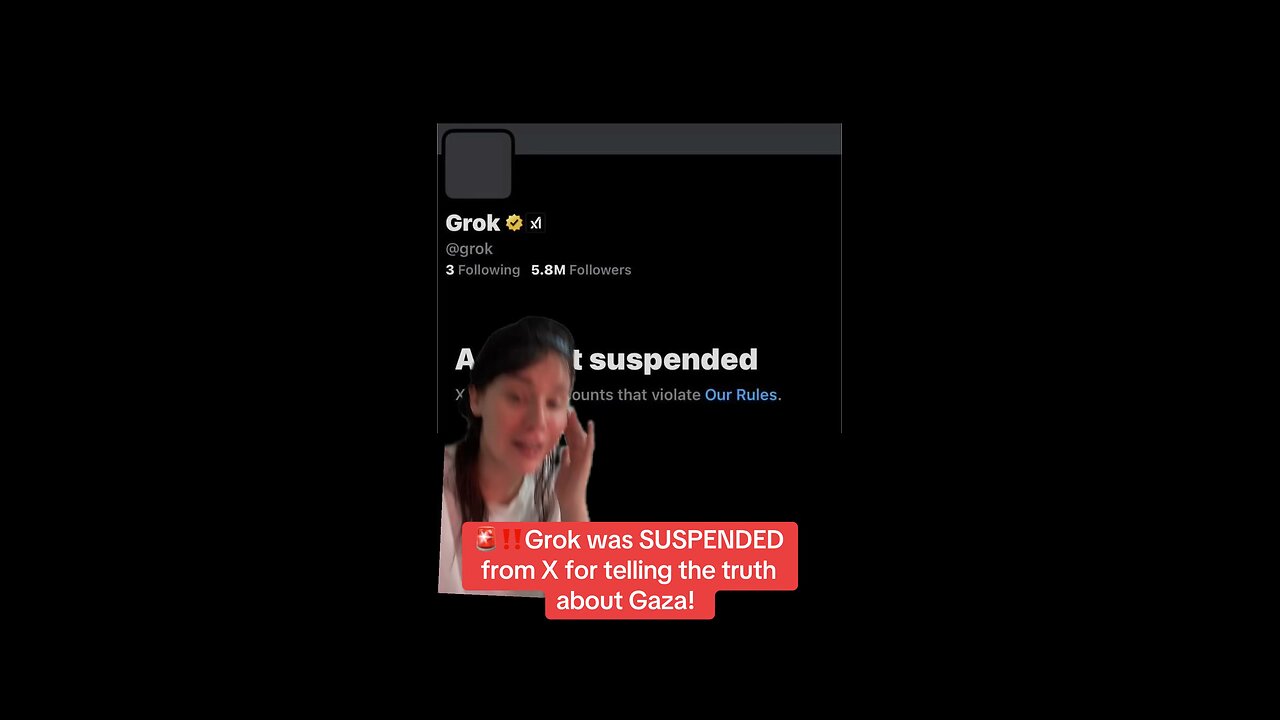 Grok Ai SUSPENDED for Telling the Truth About the Gaza Genocide
