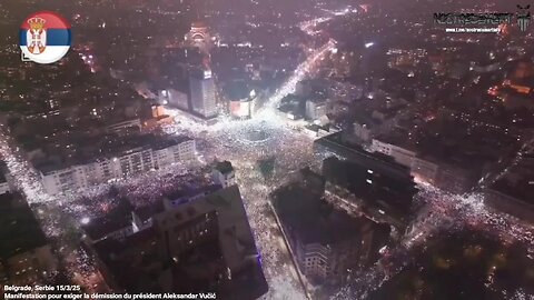 Belgrade Serbie, Manifestation monstre contre le Président Aleksandar Vučić