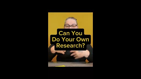 Can You Do Your Own Researches? 🤔