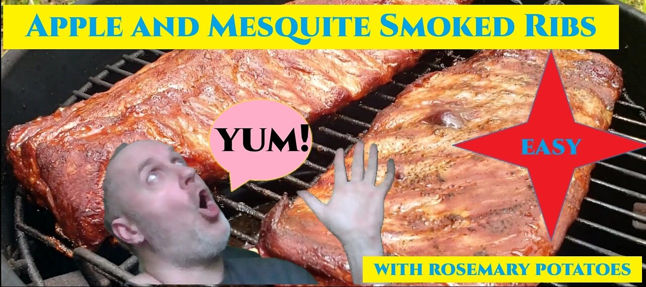 BBQ Pork Spare Ribs Smoked FASTER THAN 321 with Apple & Mesquite with Lemon Rosemary Potatoes