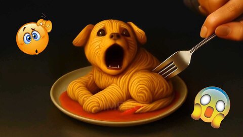 Terrible puppy, spaghetti, baby, growling, coil, paw shake, glitch, drool.