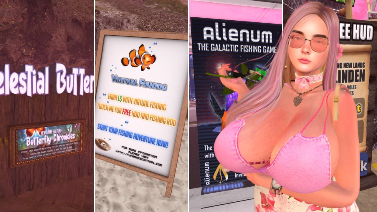 Second Life Linden Dollar Grind | Celestial Butterfly, Virtual Fishing, Fish Hunt, Alienum & More!