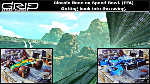 XB1X GRIP: Combat Racing G14, 2P local splitscreen Classic Race on Speed Bowl, Rogue vs Rhino!
