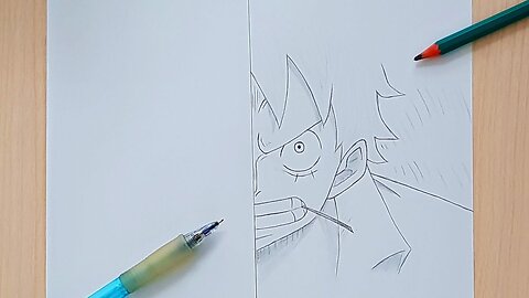 How To Draw Monkey D Luffy ｜ One Piece ｜ Luffy Half face Easy Step By Step