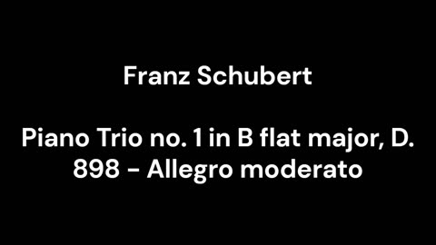 Piano Trio no. 1 in B flat major, D. 898 - Allegro moderato