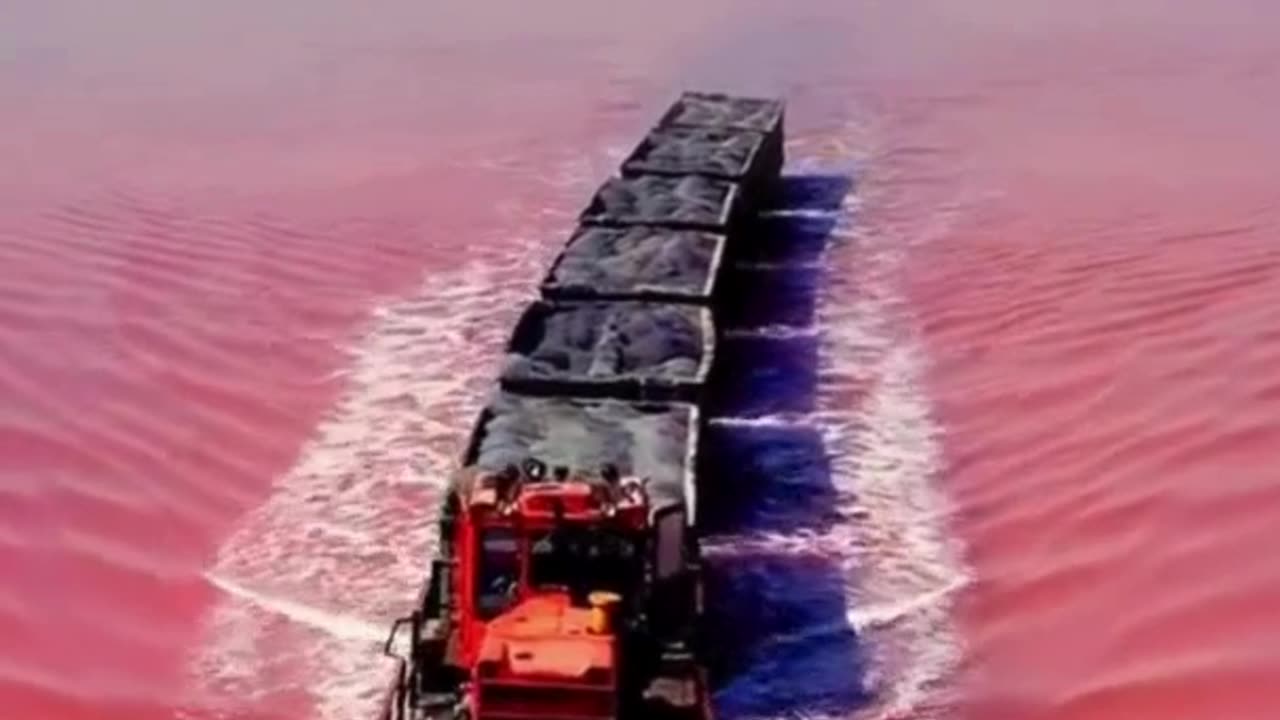 Train Through the Pink Lake – Nature’s Surreal Railway 🌸🚆✨