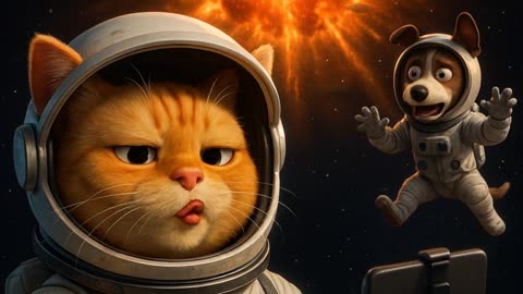 Duckface in Space 😹🚀 | Influencer Cat with Selfie Stick