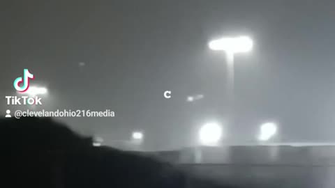 Jet Landing at Cleveland Hopkins International Airport