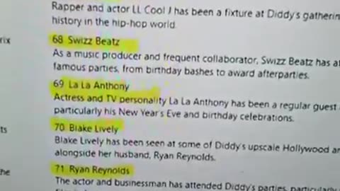 Diddy Freak-Off names revealed