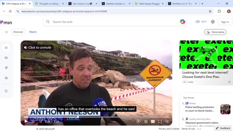 I made video under Bronte Beach cliff just after Christmas 2020. It collapsed today