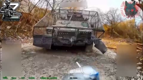 🚁🔵 Ukraine Russia War | Russian Fiber-Optics FPV Drone Hits UAF Armor in Krasnolymansky | RCF